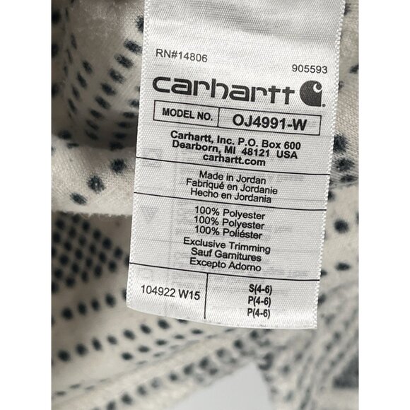 Carhartt Gray Pullover Printed Fleece Sz Womens Small Relaxed Fit - Picture 4 of 6